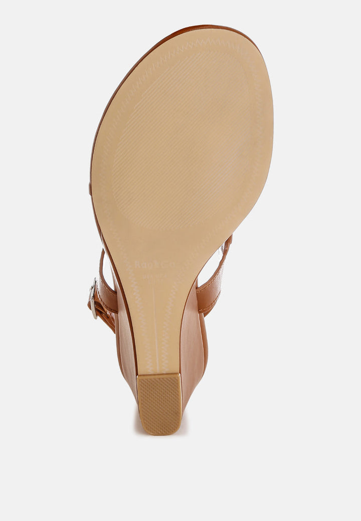 Wami Real Leather Wedge Heel Sandals-4