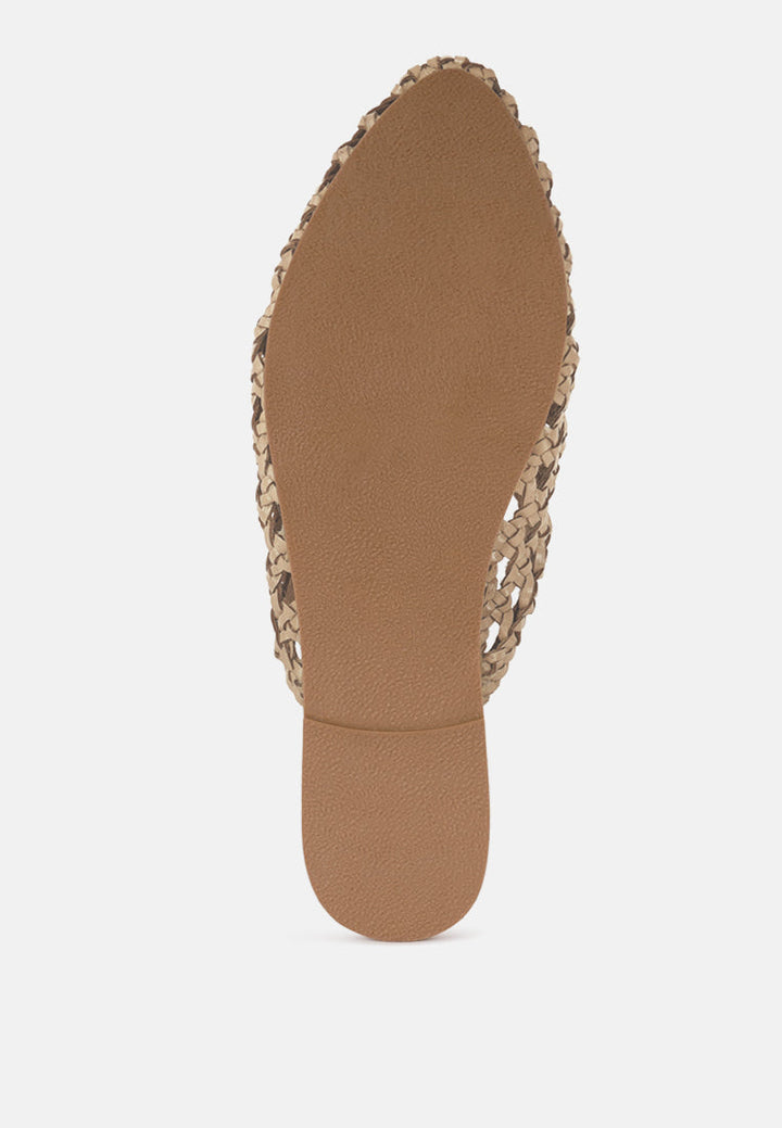 Wendigo Woven Real Leather Mules-3