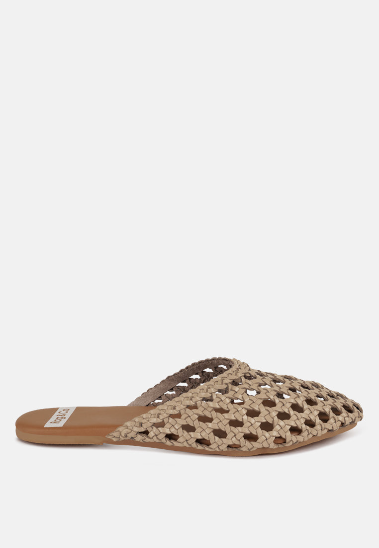 Wendigo Woven Real Leather Mules-5
