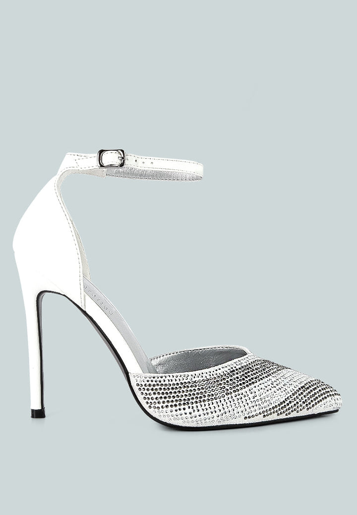 Nobles Rhinestone Patterned Stiletto Sandals-0