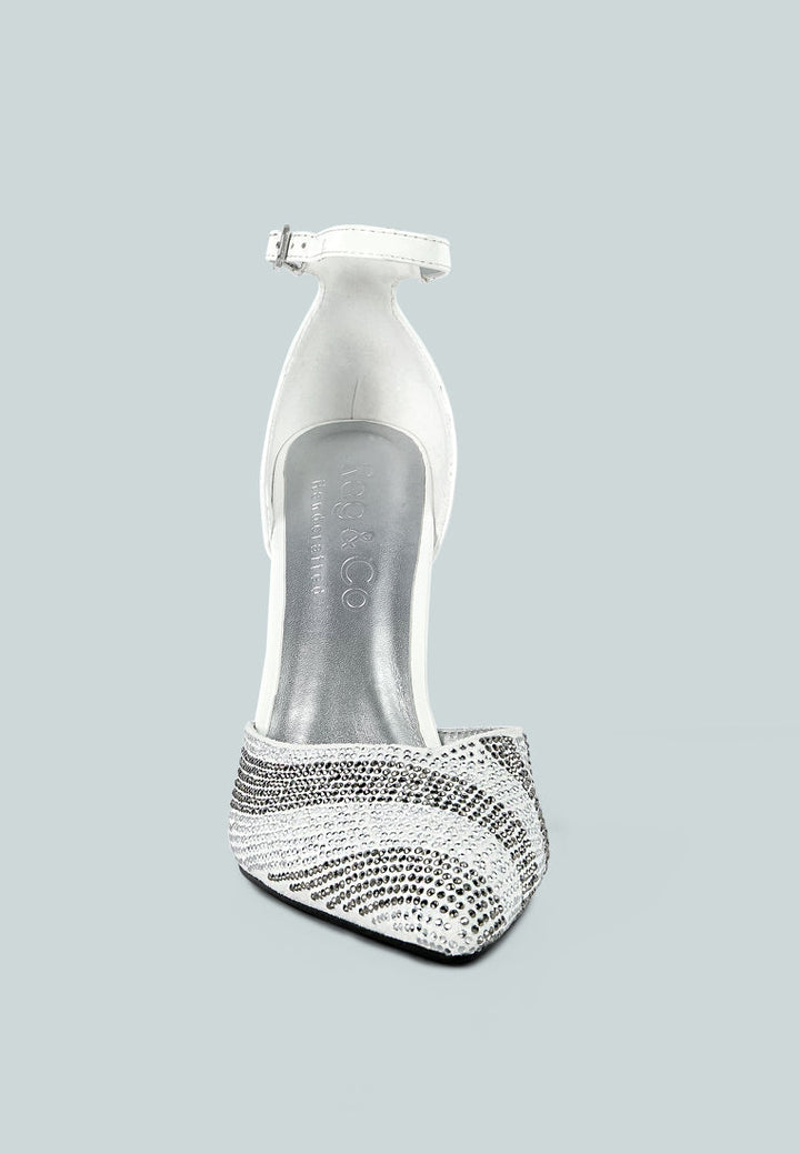 Nobles Rhinestone Patterned Stiletto Sandals-3