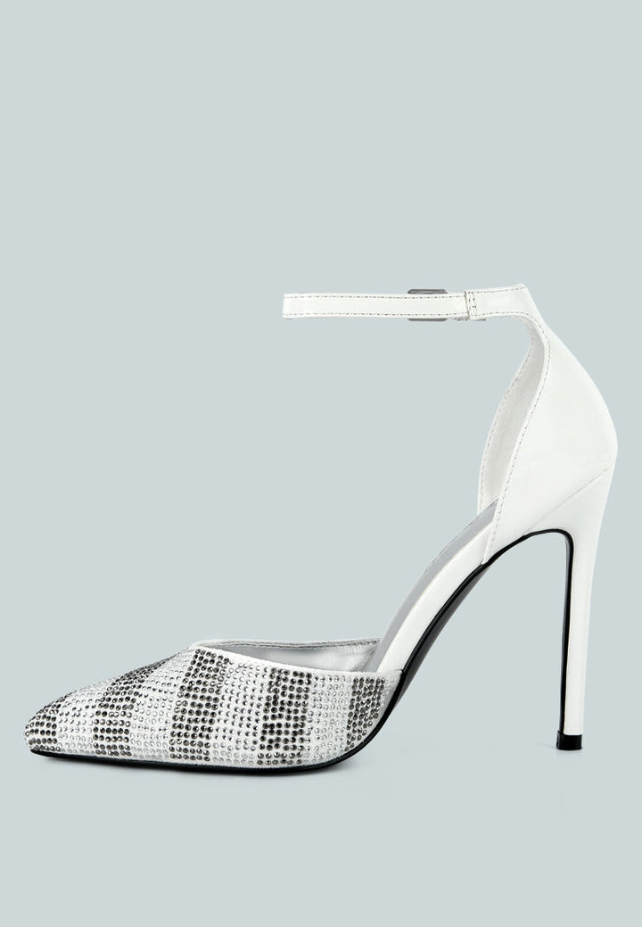 Nobles Rhinestone Patterned Stiletto Sandals-2