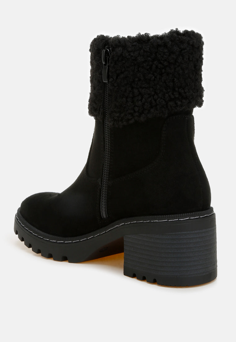 Woolly Faux Fur & Embroidery Detail Boots-2