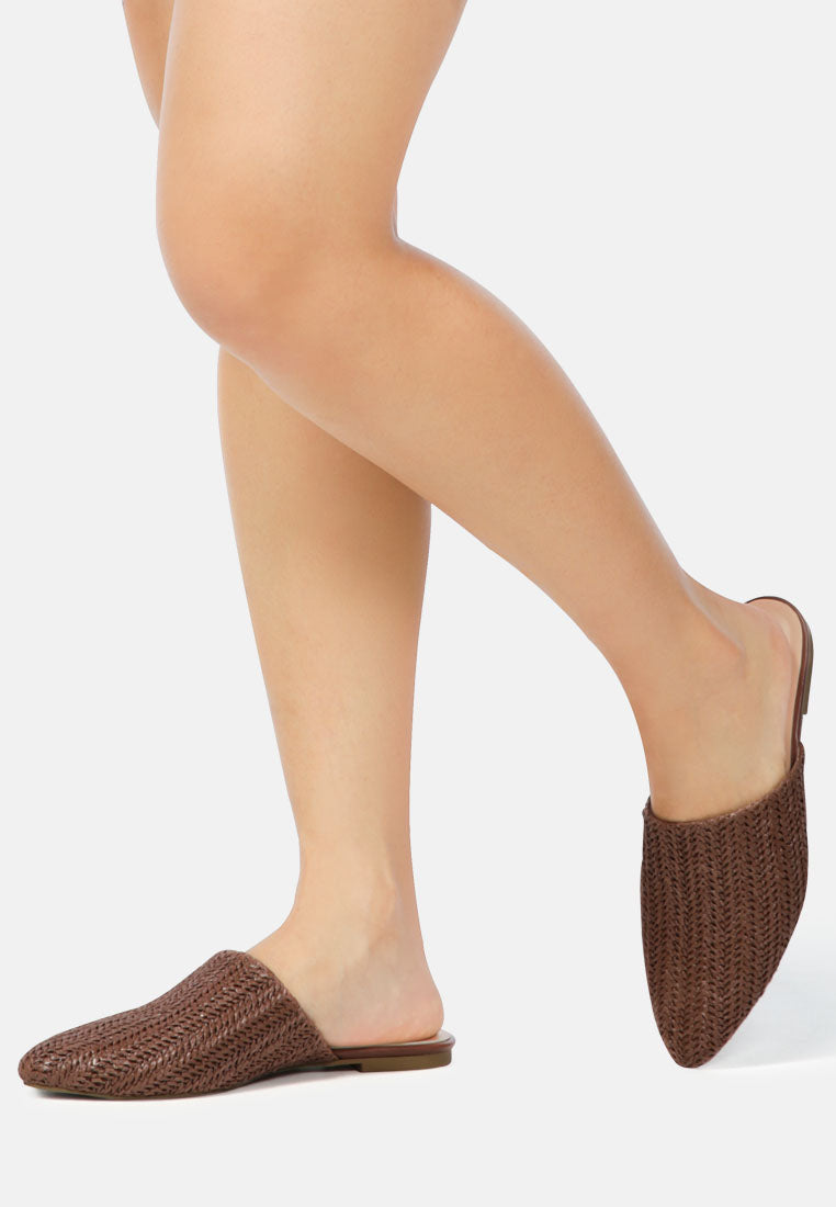 Straw Very Woven Raffia Mules-1