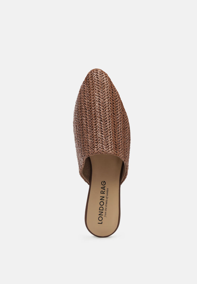 Straw Very Woven Raffia Mules-4