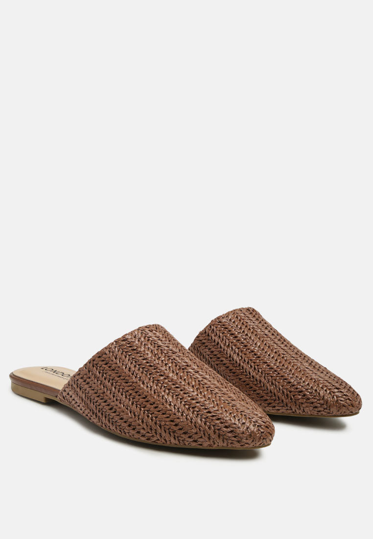 Straw Very Woven Raffia Mules-2