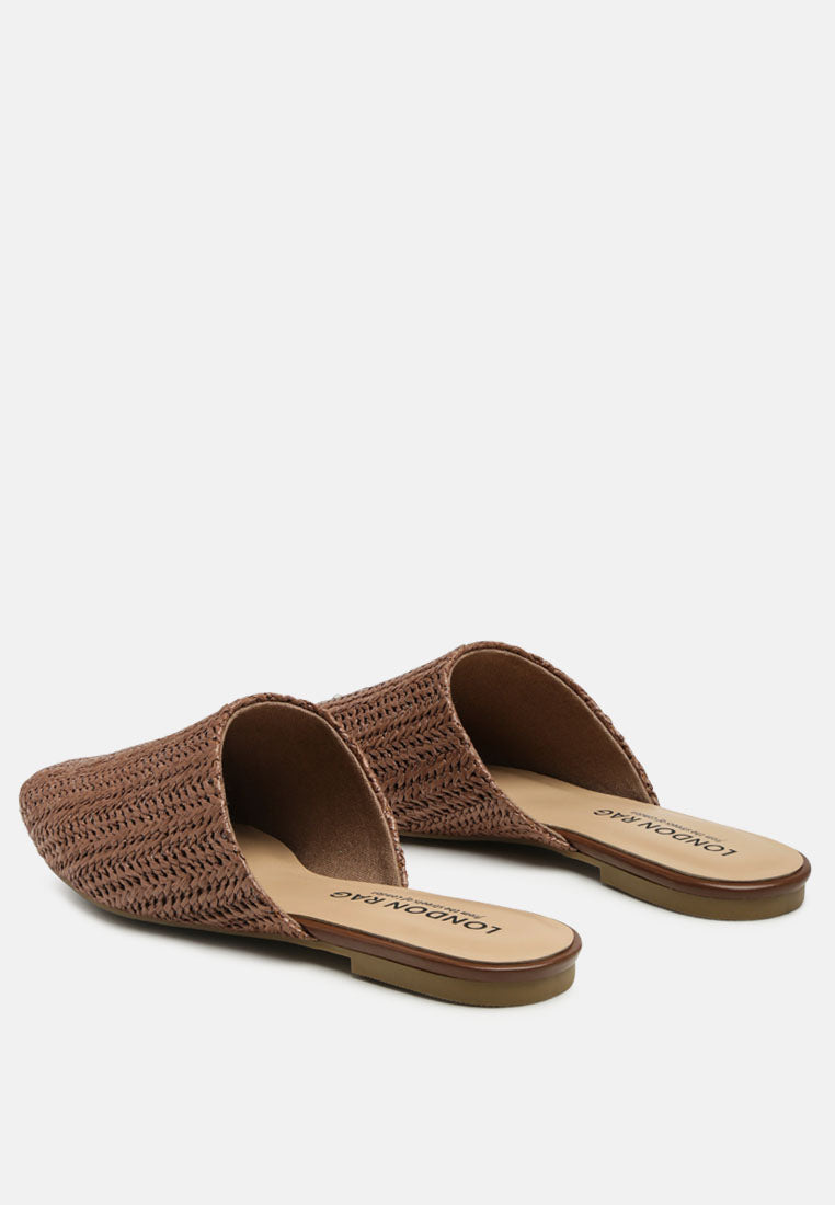 Straw Very Woven Raffia Mules-3
