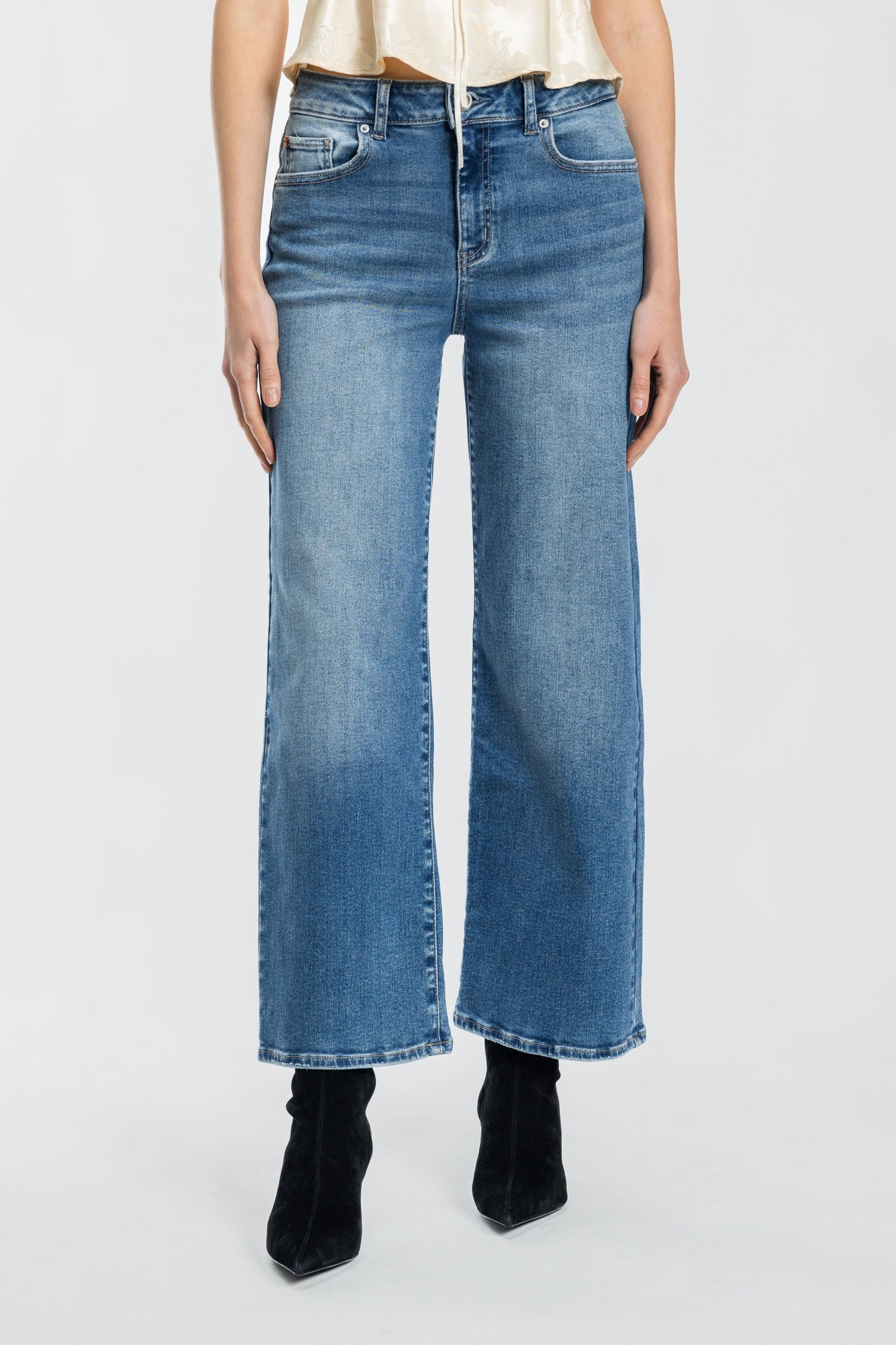 High Rise Crop Wide Leg Jeans-2
