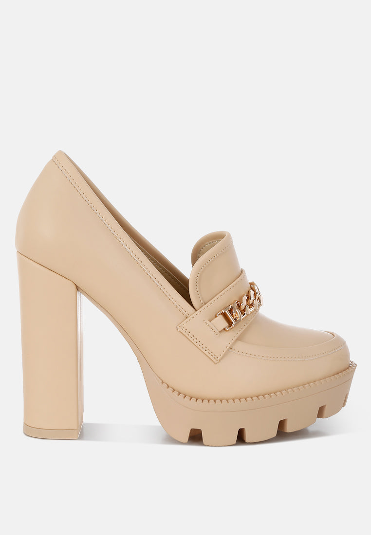 Y2K Chunky High Block Heeled Loafers-5
