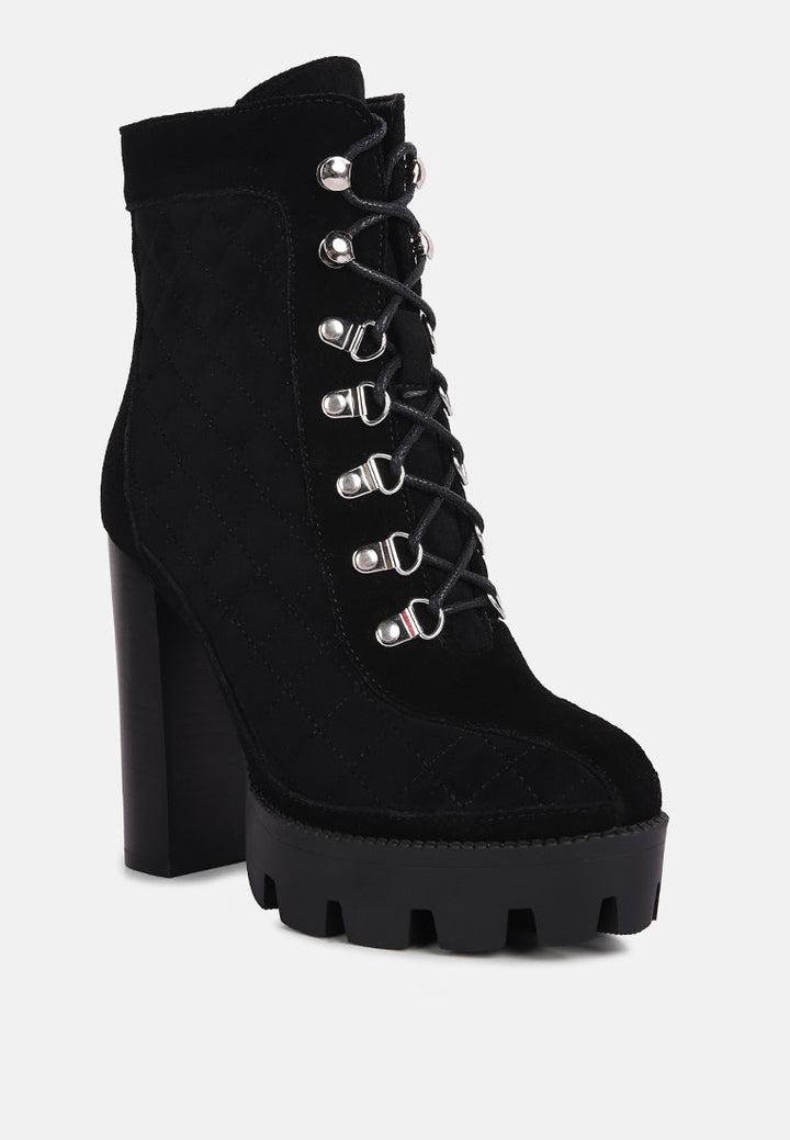 Yoko Fine Suede Quilted Ankle Boots-4