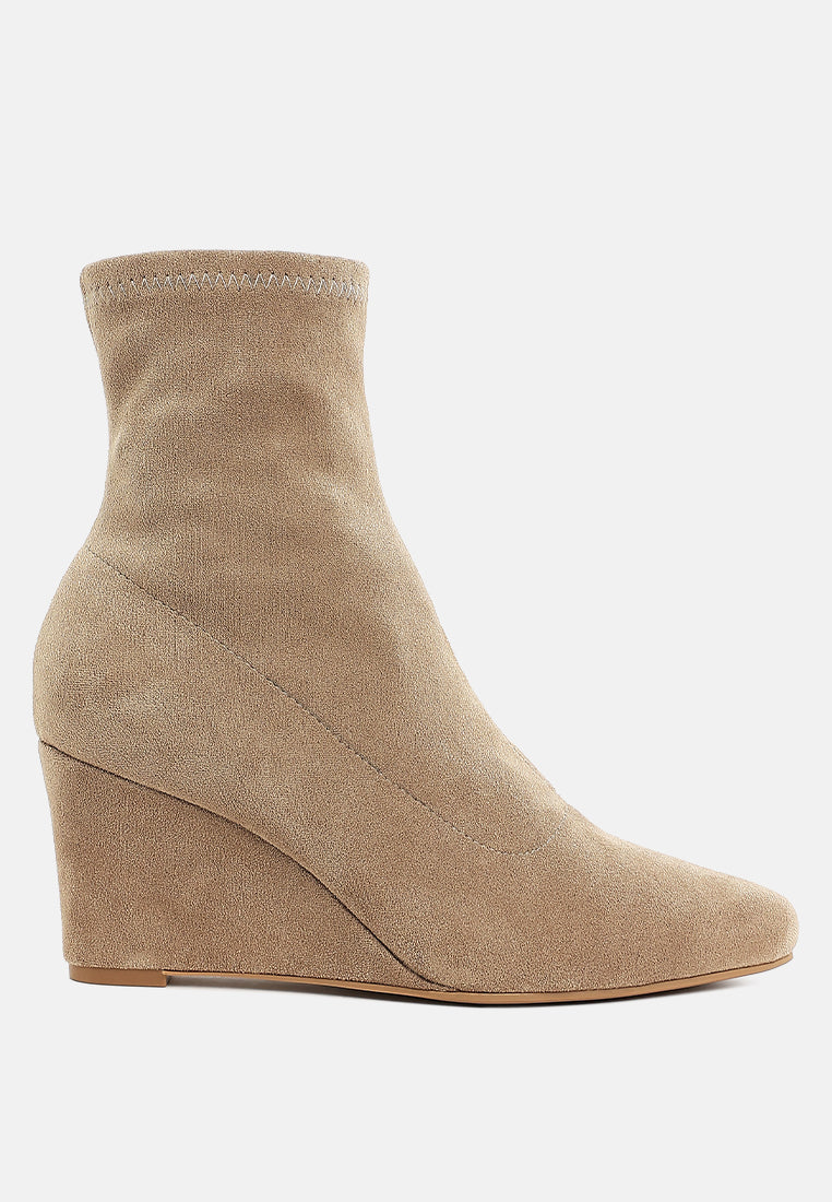 Yara Microfiber Wedge Sock Boots-5
