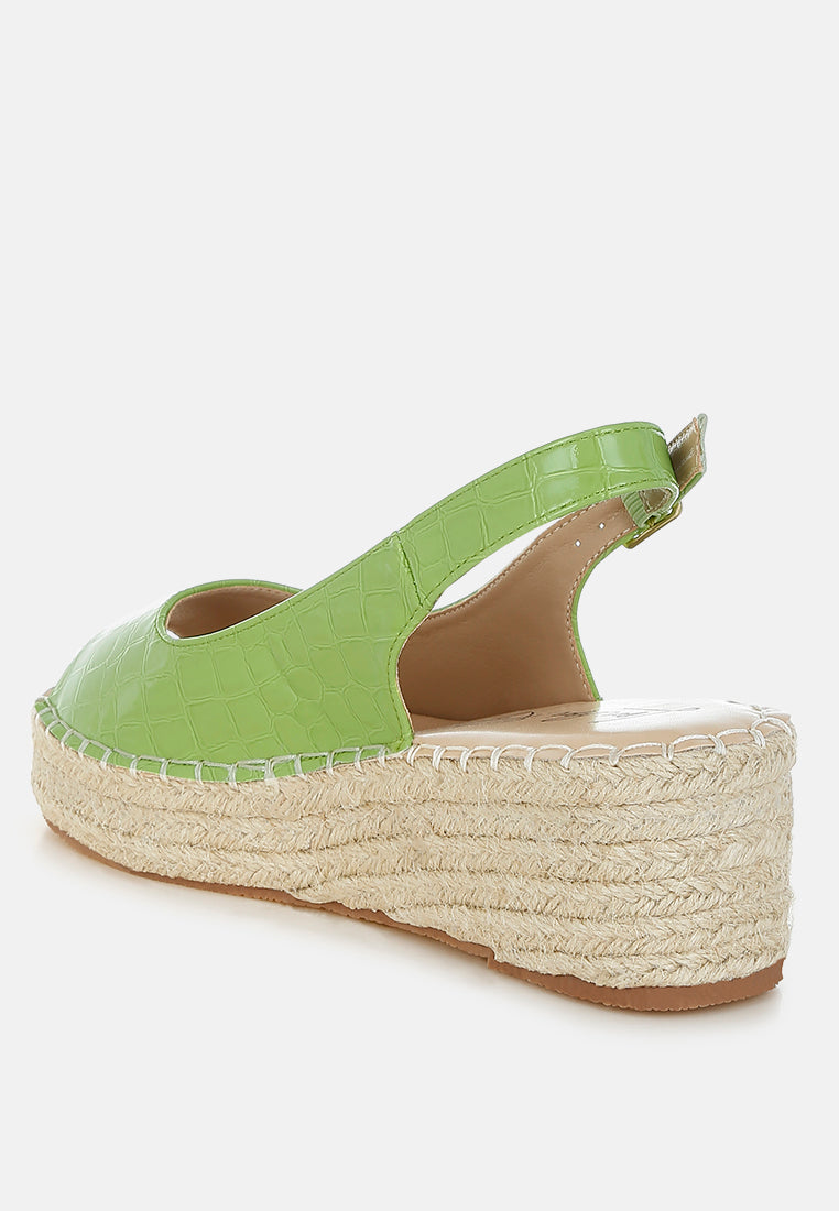 Yarael Croco Peep Toe Wedges-3