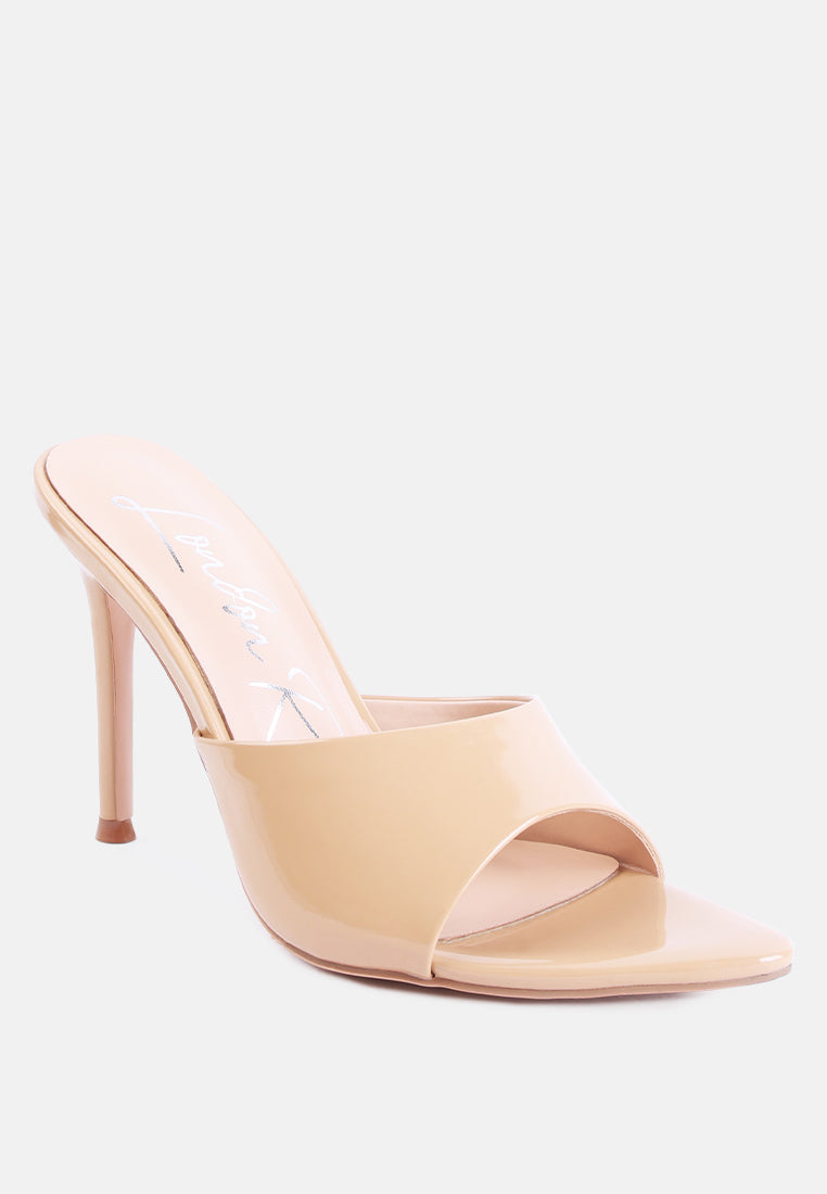 Yule Ball Patent Faux Leather High Heel Sandals-1