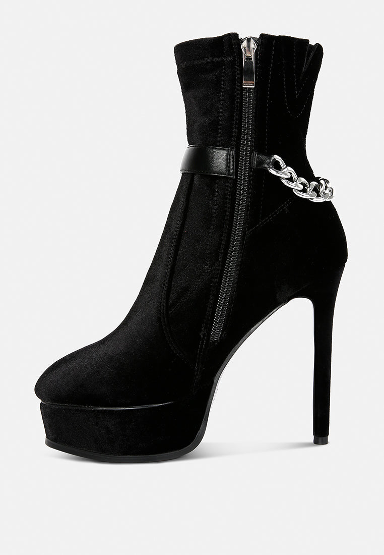 Zeppelin High Platform Velvet Ankle Boots-2