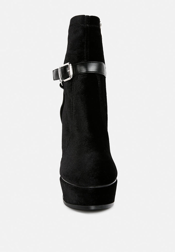 Zeppelin High Platform Velvet Ankle Boots-1