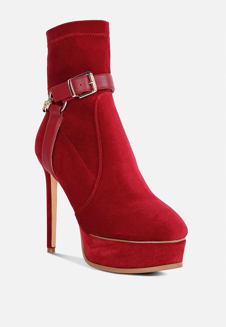 Zeppelin High Platform Velvet Ankle Boots-4