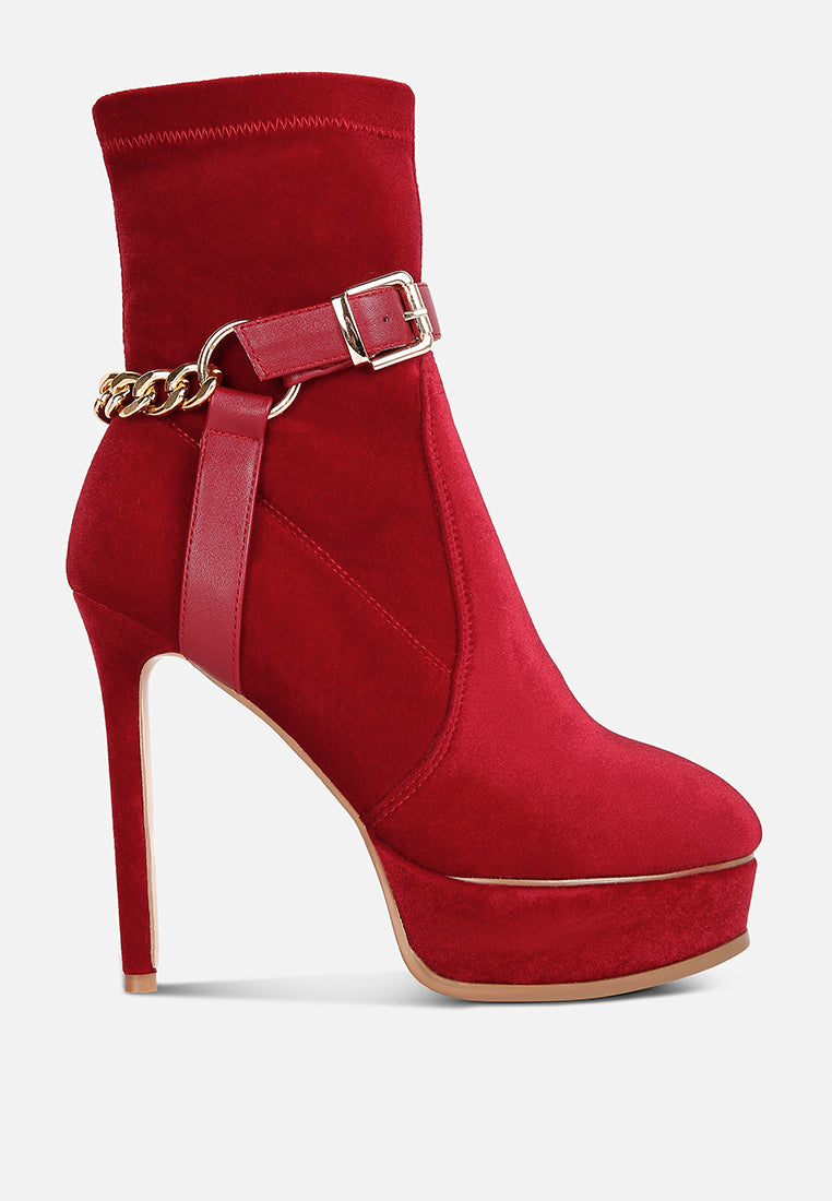 Zeppelin High Platform Velvet Ankle Boots-0