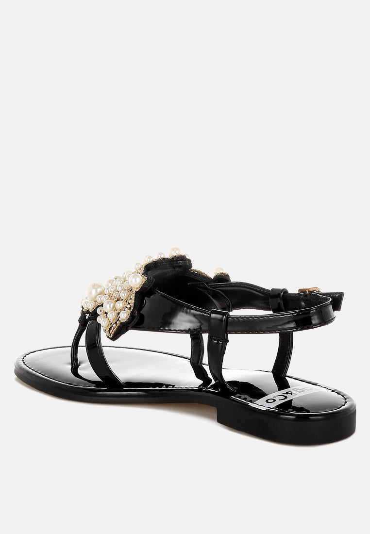 Zalata Pearl Studded Flats-2
