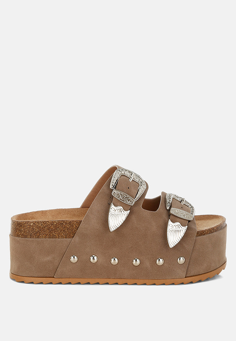 Zaphod Faux Leather Flatform Slip Ons-0
