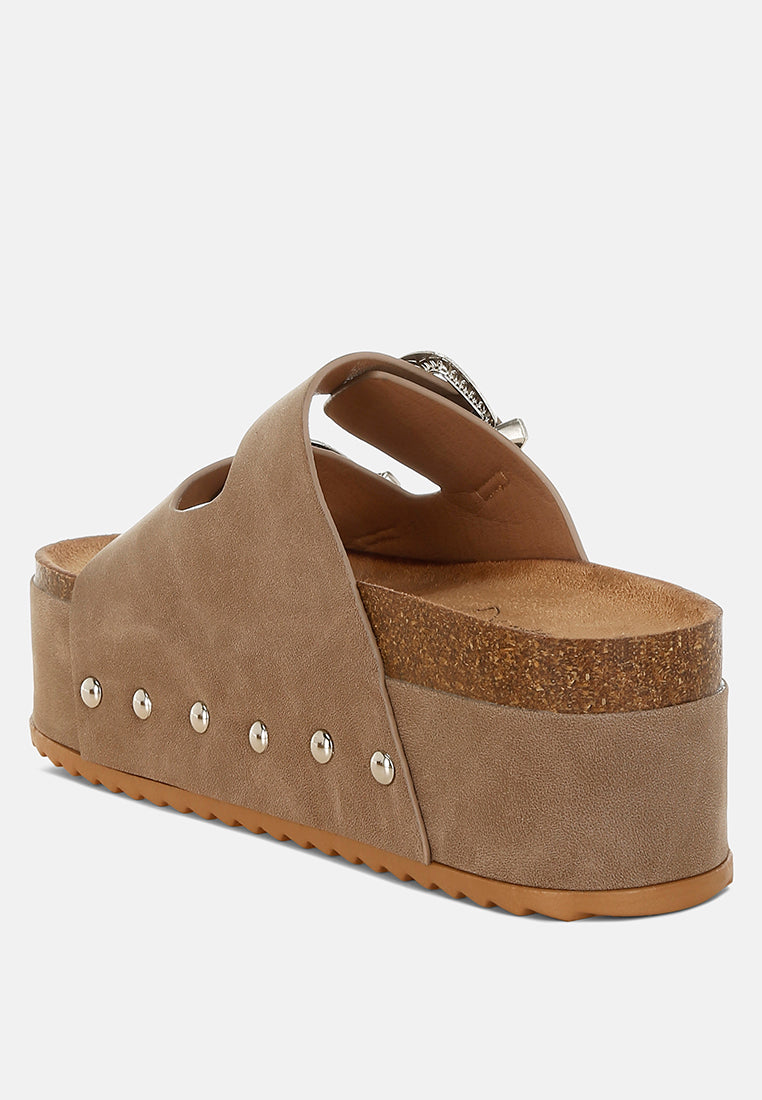 Zaphod Faux Leather Flatform Slip Ons-2