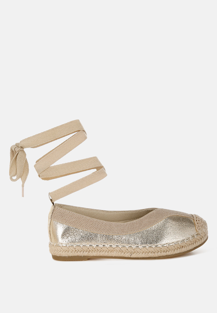 Zayal Metallic Detachable Lace Espadrilles-0