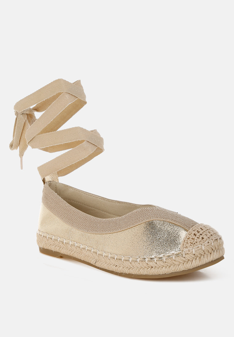 Zayal Metallic Detachable Lace Espadrilles-1