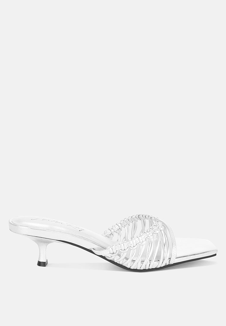 Zeldara Braided Strappy Kitten Heels-0
