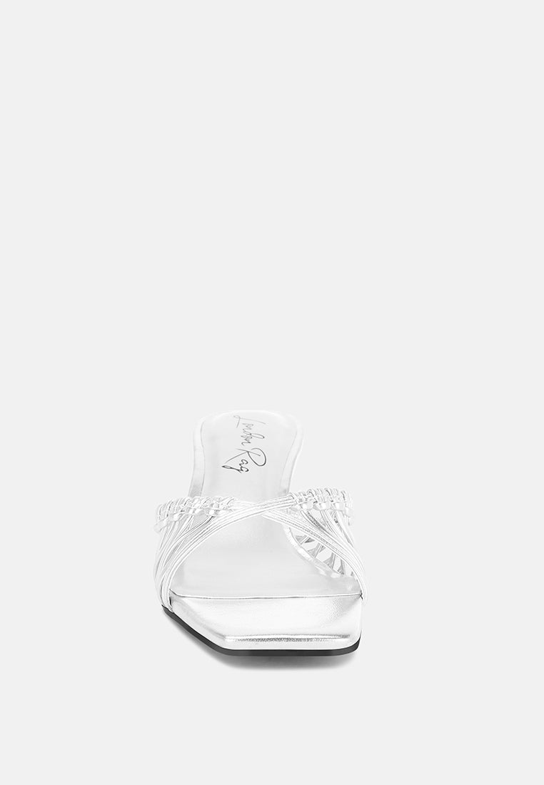 Zeldara Braided Strappy Kitten Heels-4
