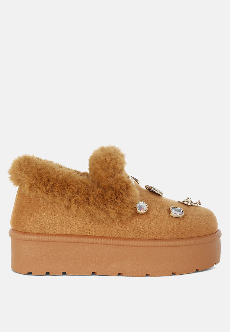 Zeta Charm Detail Slip On Snow Boots-0