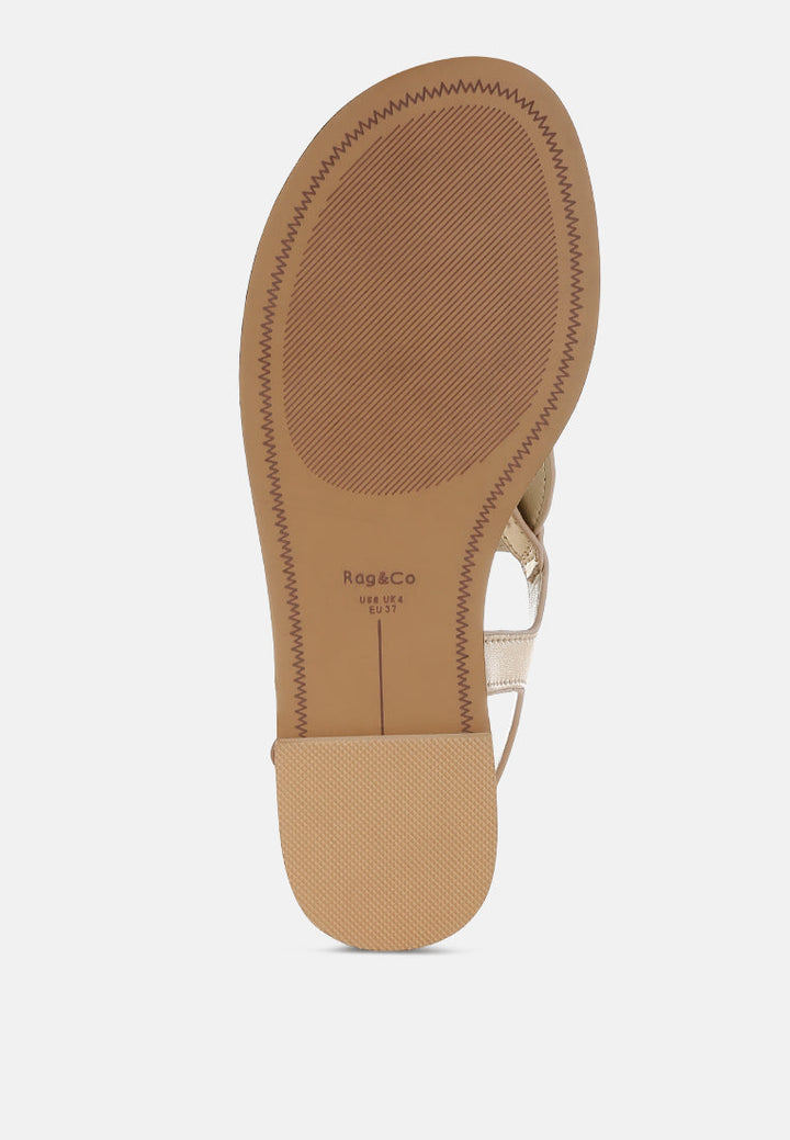 Zorad Metallic Genuine Leather Flats-4