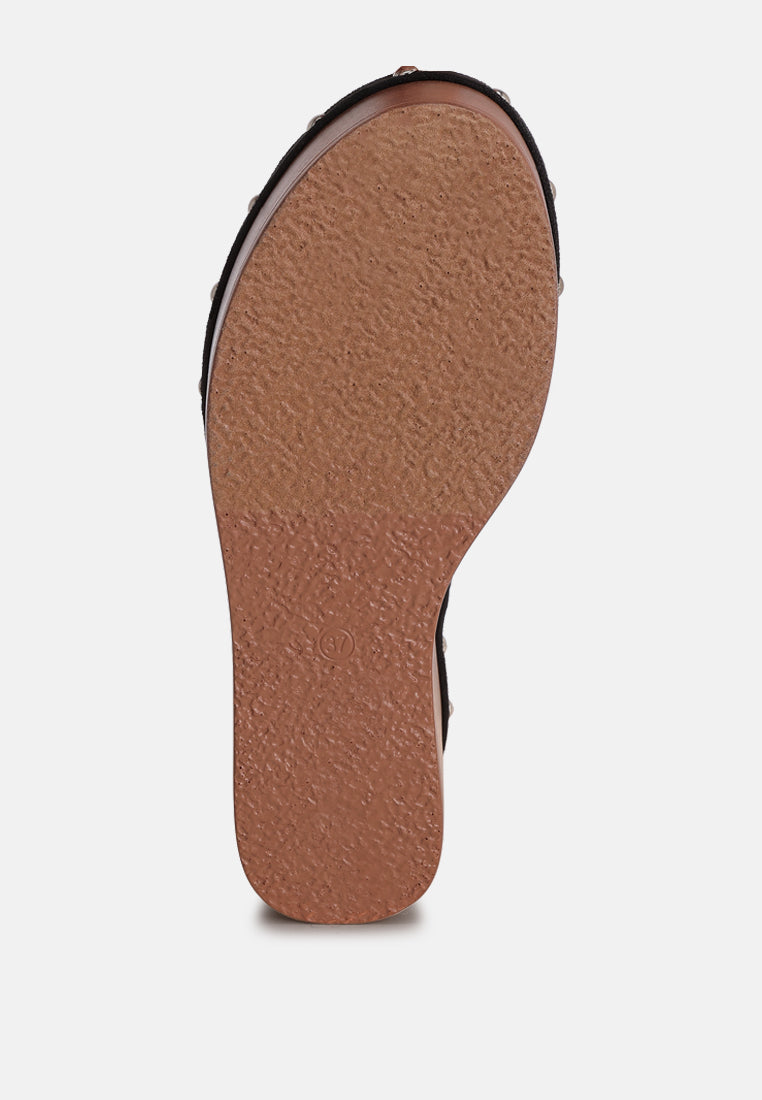 Zorya Stud Embellished Wedge Heels-4