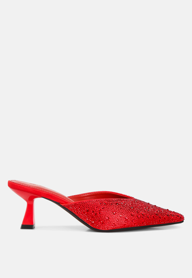 Aldora Rhinestones Embellished Satin Mules-5
