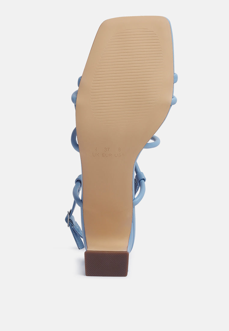 Andrea Knotted Straps Block Heeled Sandals-4