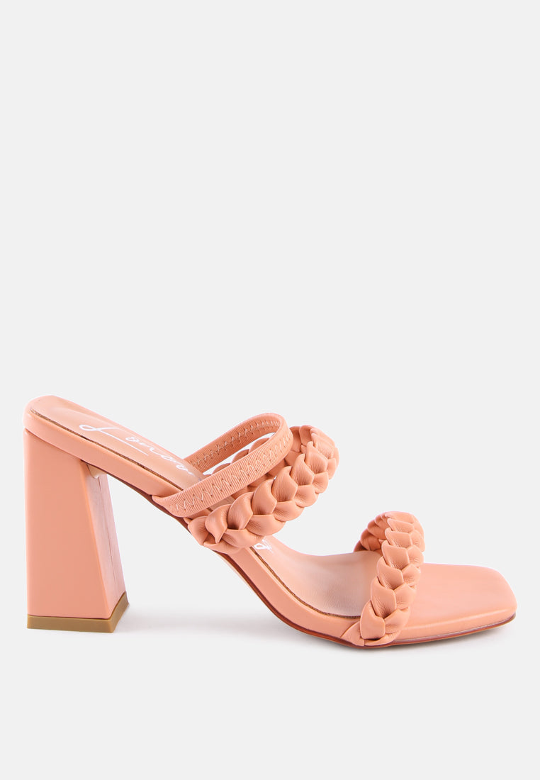 Arnie Braided Straps Block Heeled Sandals-5