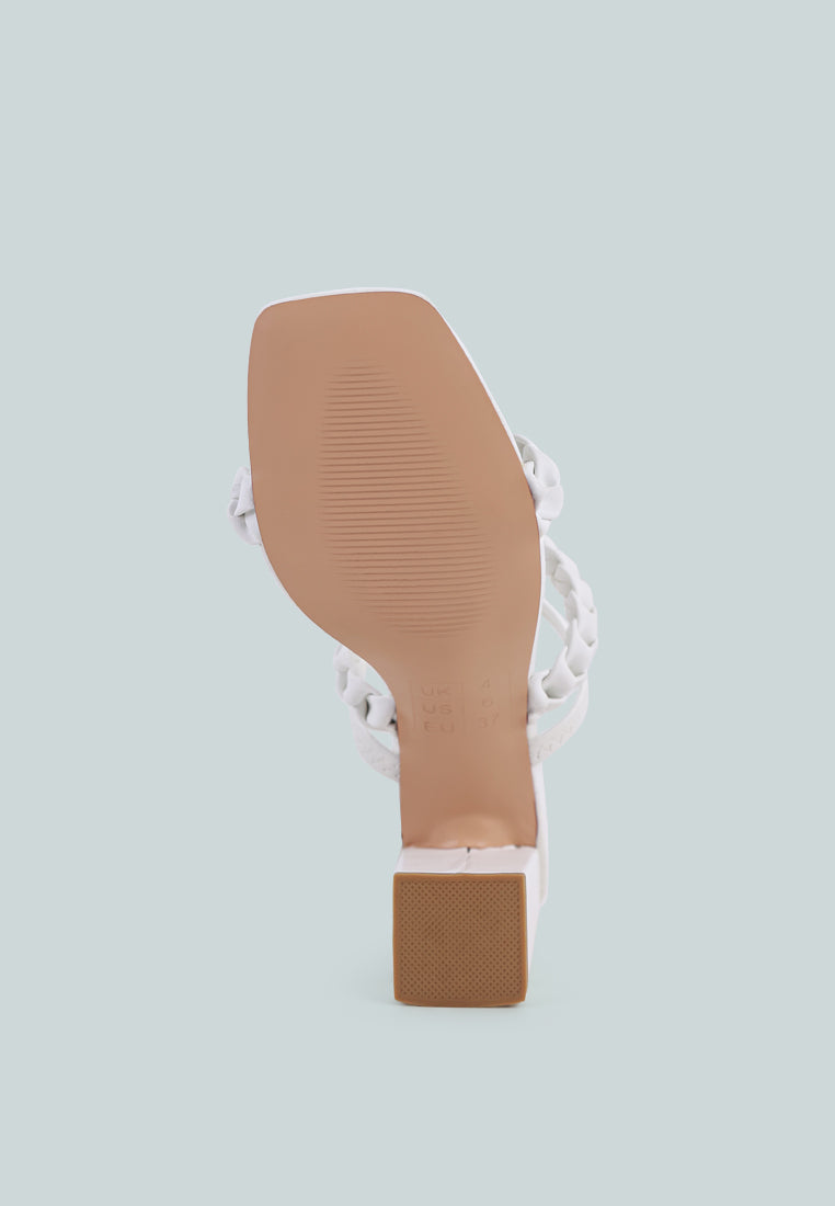 Arnie Braided Straps Block Heeled Sandals-4