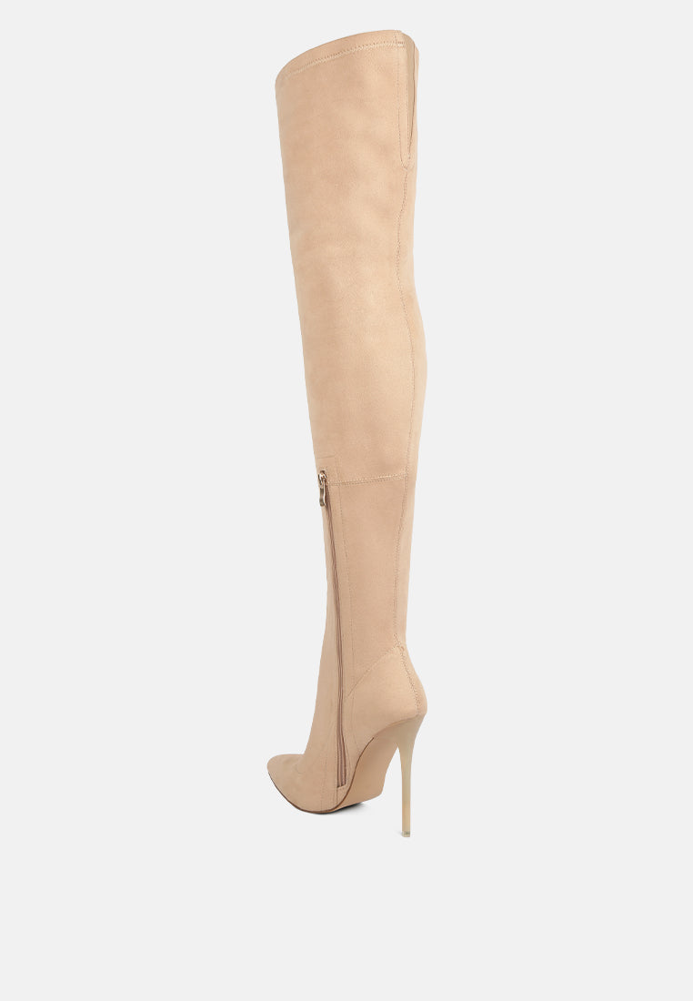 Atelier Stretch Faux Suede Stiletto Long Boots-2