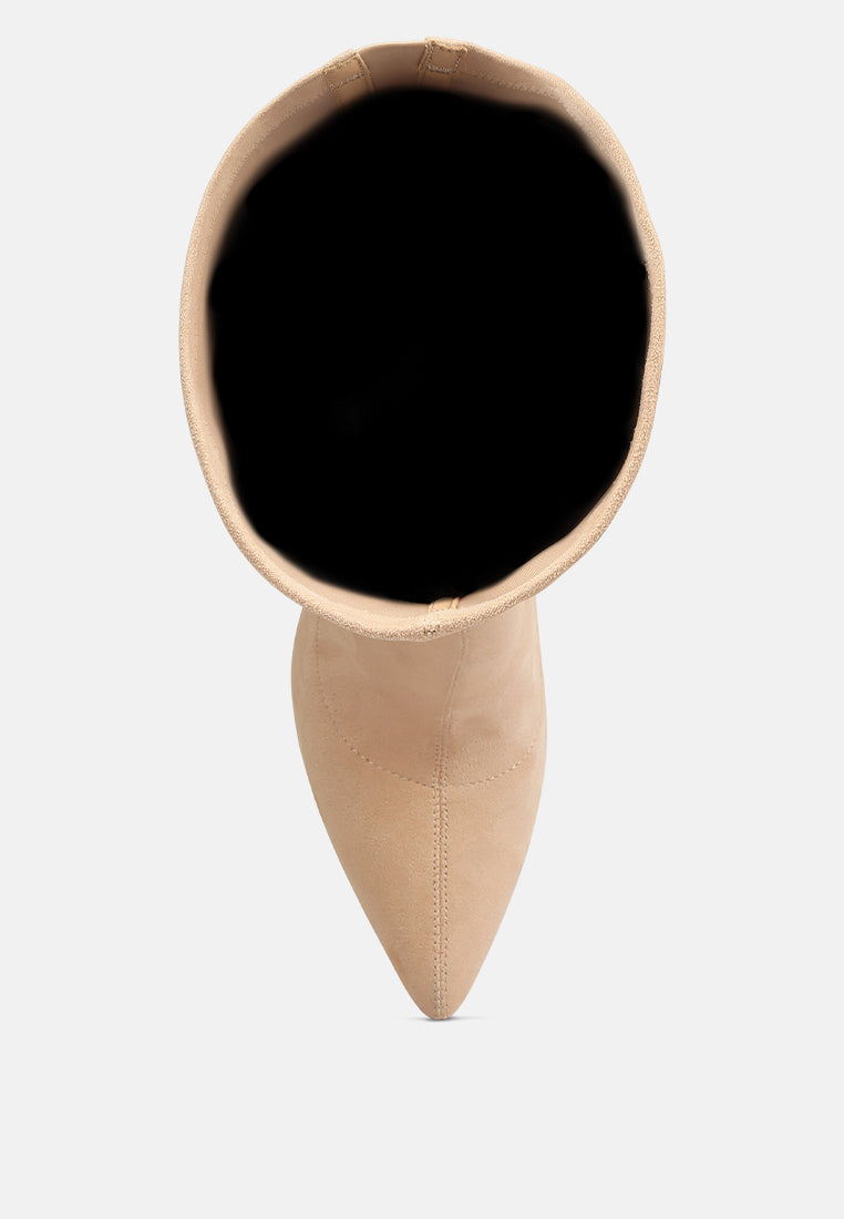 Atelier Stretch Faux Suede Stiletto Long Boots-3