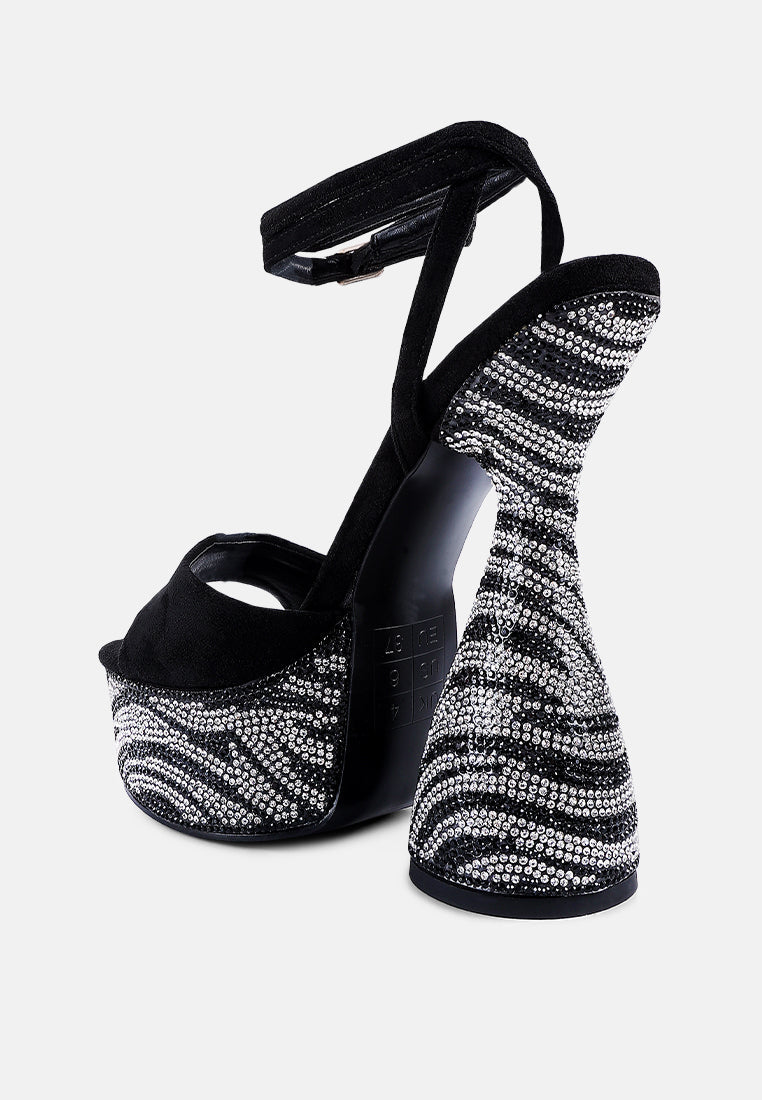 Backstage Rhinestone Embellished Ultra High Platform Sandals-3