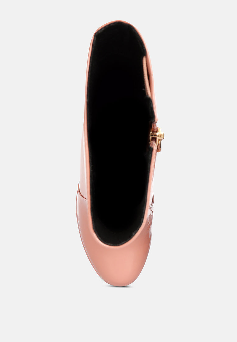 Bander Patent Pu High Heel Platform Ankle Boots-3