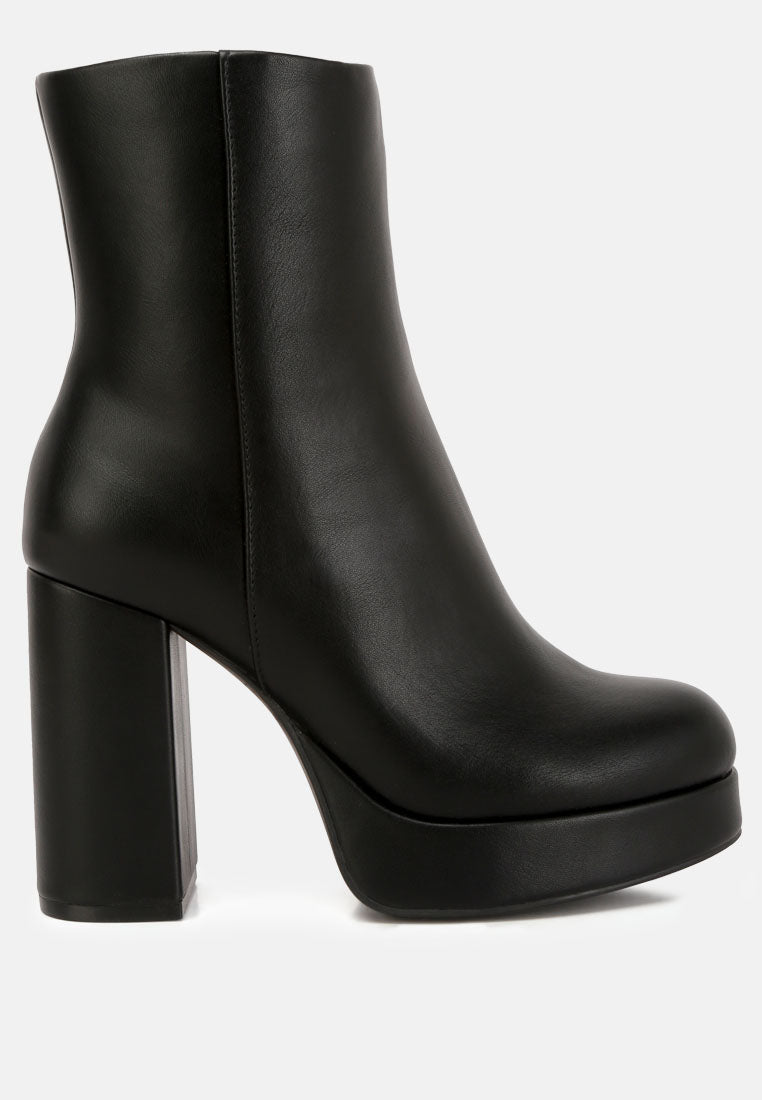 Beauty Block Heel Platform Ankle Boots-0