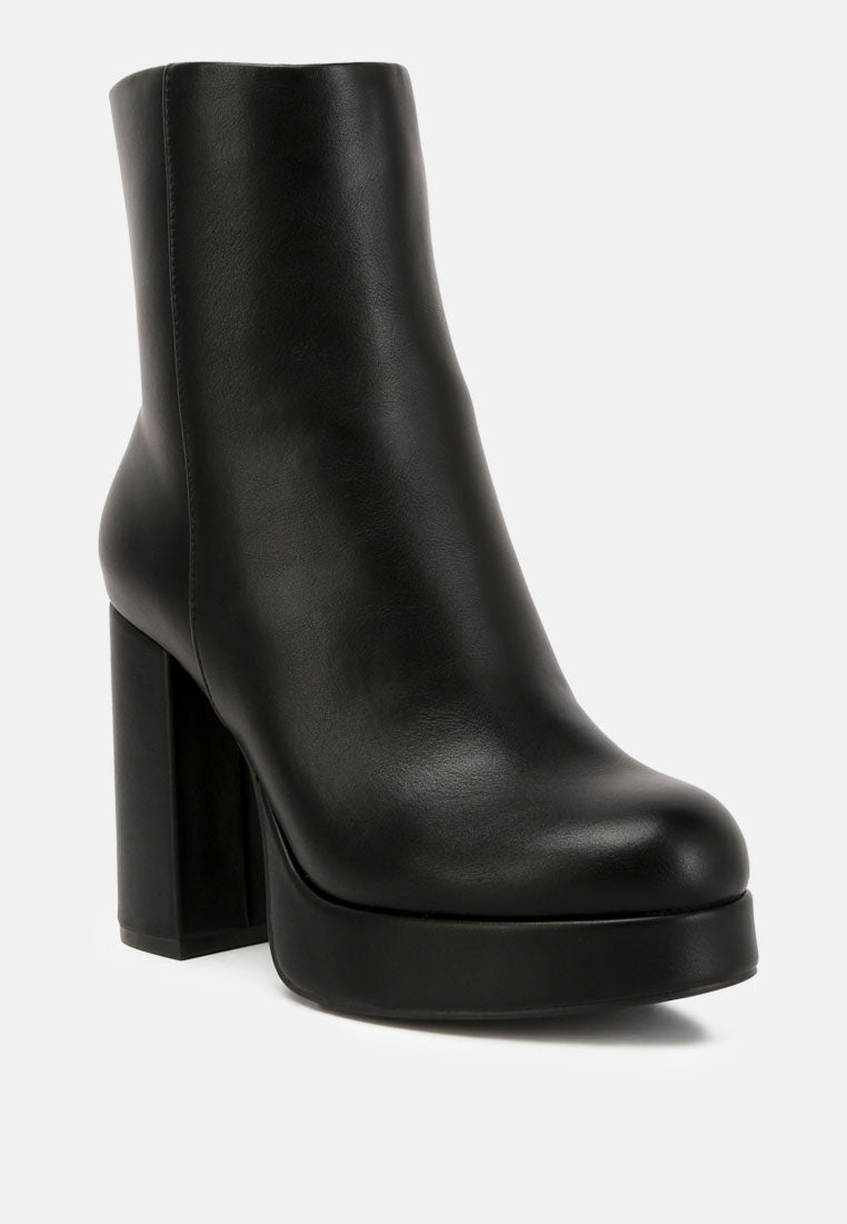 Beauty Block Heel Platform Ankle Boots-1