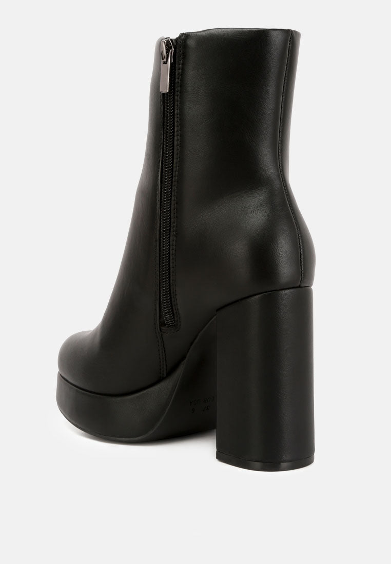Beauty Block Heel Platform Ankle Boots-2