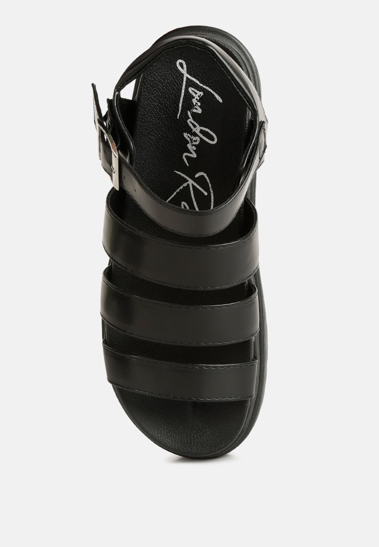 Belcher Faux Leather Gladiator Sandals-4