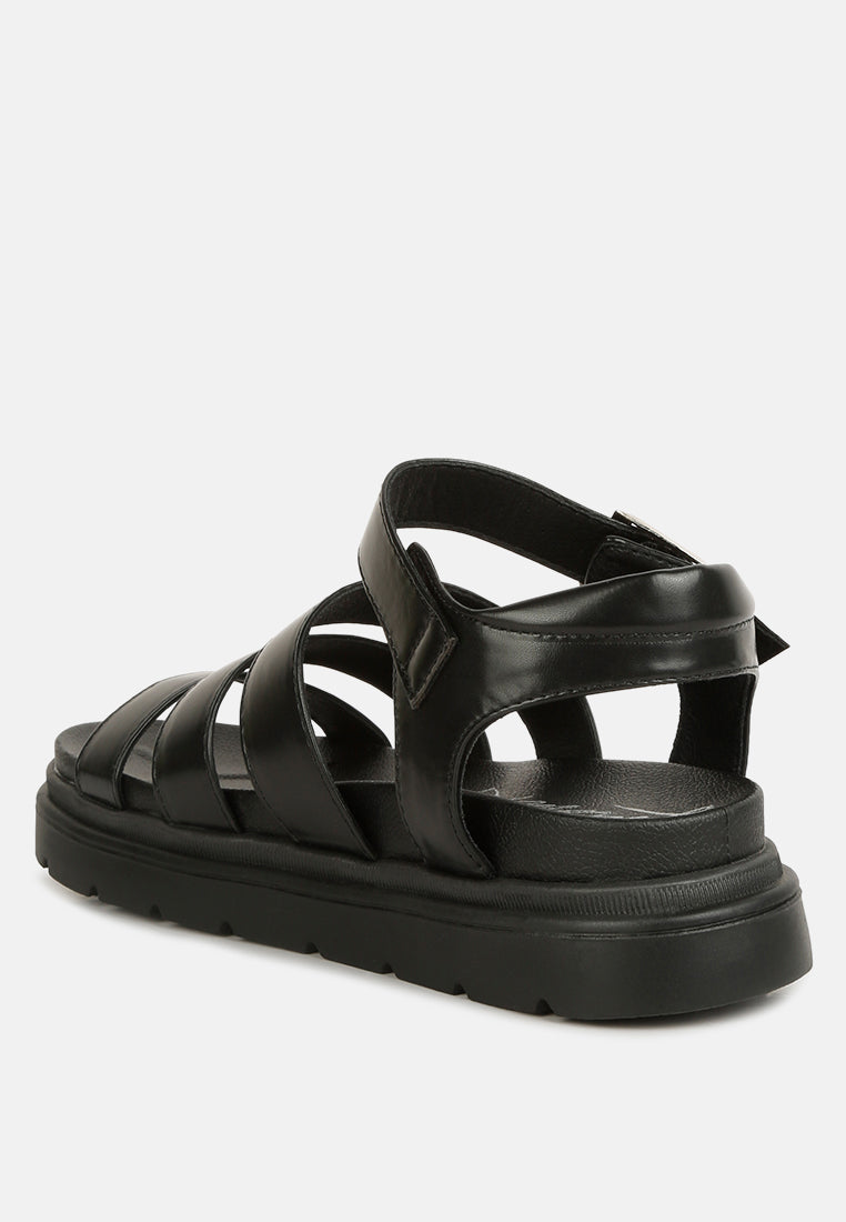 Belcher Faux Leather Gladiator Sandals-2