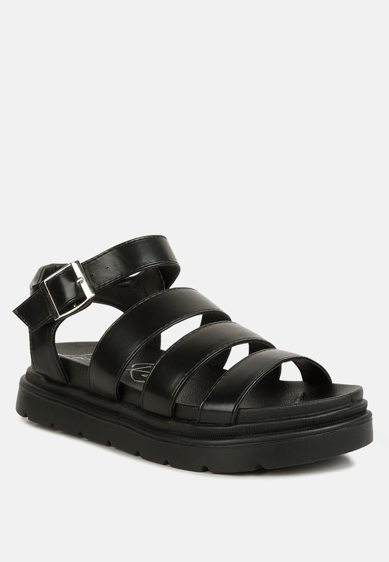 Belcher Faux Leather Gladiator Sandals-1
