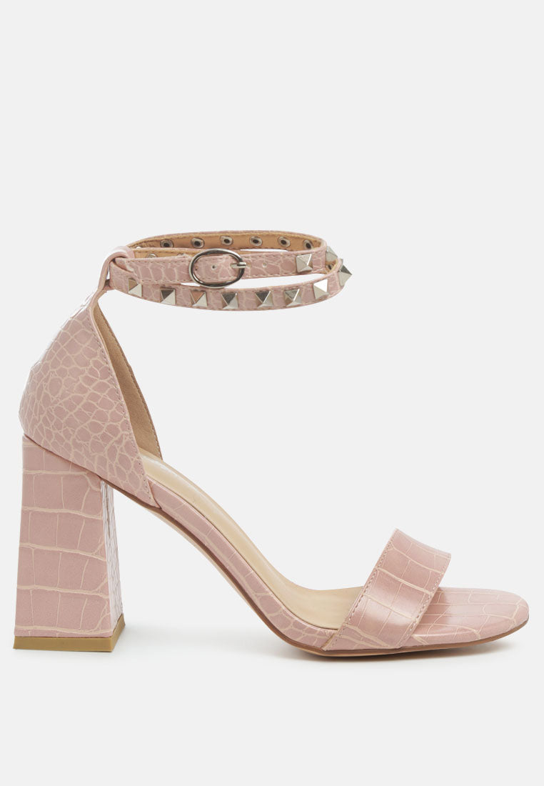Belle Block Heeled Studded Sandals-5