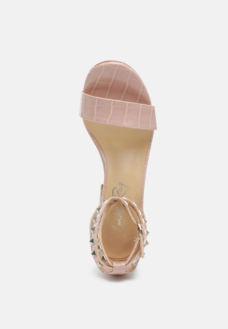 Belle Block Heeled Studded Sandals-1