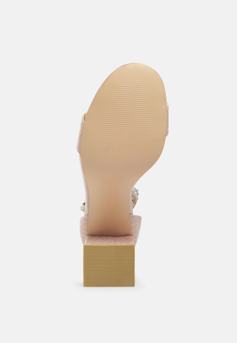 Belle Block Heeled Studded Sandals-2