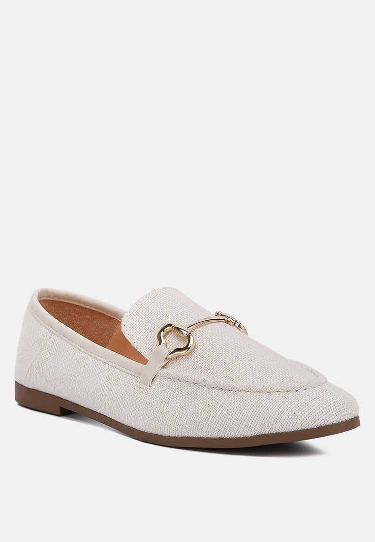 Bexley Horsebit Embellished Canvas Loafers-1