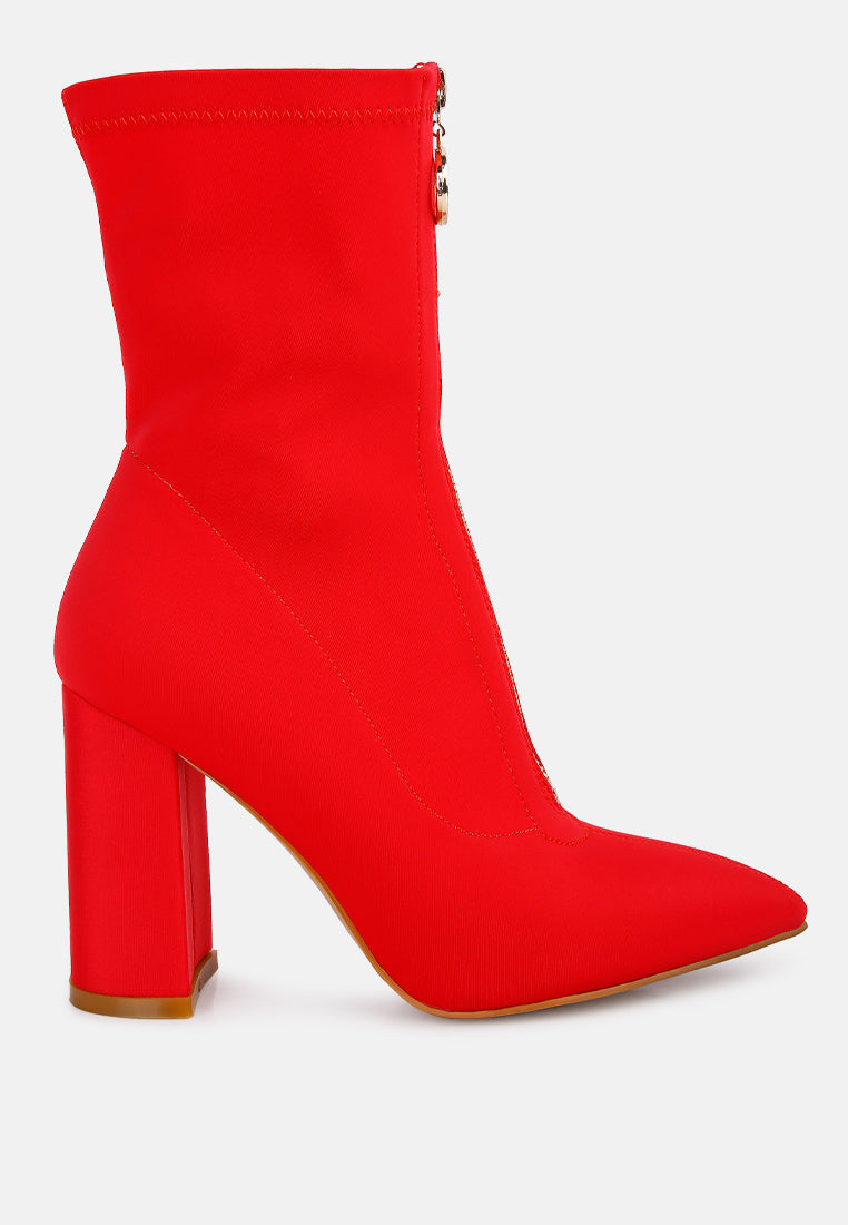 Bobbettes Block Heeled Microfiber Ankle Boot-0